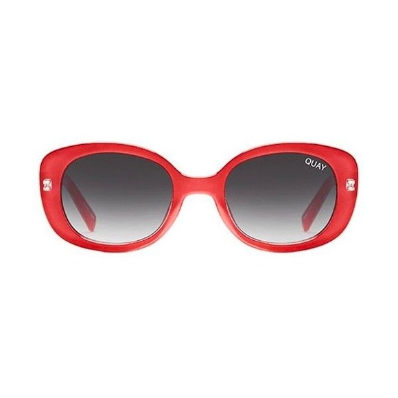 Quay Australia x Desi Perkins Lulu Red Oval Sunglasses - Picture 3 of 11